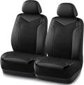 PIC AUTO Car Seat Cover, Super Breathable Mesh Front Seat Cover for Cars, Black Leather Seat Covers, Universal Fit, Durable, Airbag Compatible, Suitable for SUVs, Trucks, Sedans, and Vehicles