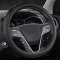 West Llama Customized Auto Car Steering Wheel Cover for Hyundai,Tucson,Sonata,Elantra,Santa Fe,Genesis,Sonata Hybrid,Azera,Venue,Kona, 14.5-15 inches(Black - Standard Size)