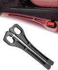 LONVEAR 2PCS Car Seat Gap Filler - Dual Slot Car Side Seat Gap Filler Organizer, Car Seat Gap Fillers with Seat Belt Holes, Fit Car Suv Truck, Stopping Phone Key from Falling (Black)