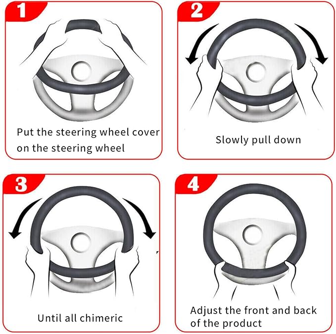 Car Steering Wheel Cover, 15 inch Carbon Fiber Microfiber PU Leather Elastic Steering Wheel Protector for Unisex, Anti-Slip Breathable Car Interior Accessories for Most Cars (Purple)