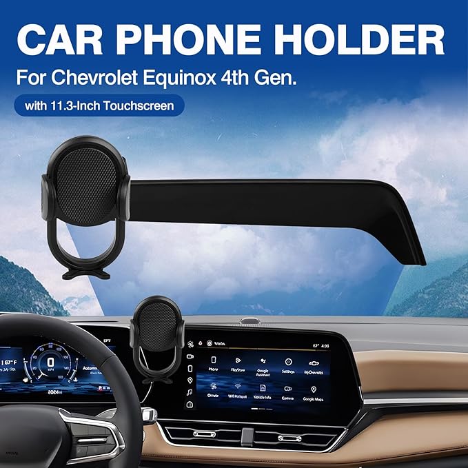 Autorder Car Phone Holder for 2025-2026 Chevy Chevrolet Equinox Accessories Phone Mount 11.3-Inch Screen Cell Phone Automobile Cradles Hands-Free 360 Degree Rotation(Not for EV)