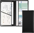 JUSTTOP 1Pack Car Registration and Insurance Holder,Car Document Holder for Cards License with Magnetic Shut,Vehicle Glove Box Car Organizer for Documents, Cards, License(Carbon Fiber Black)