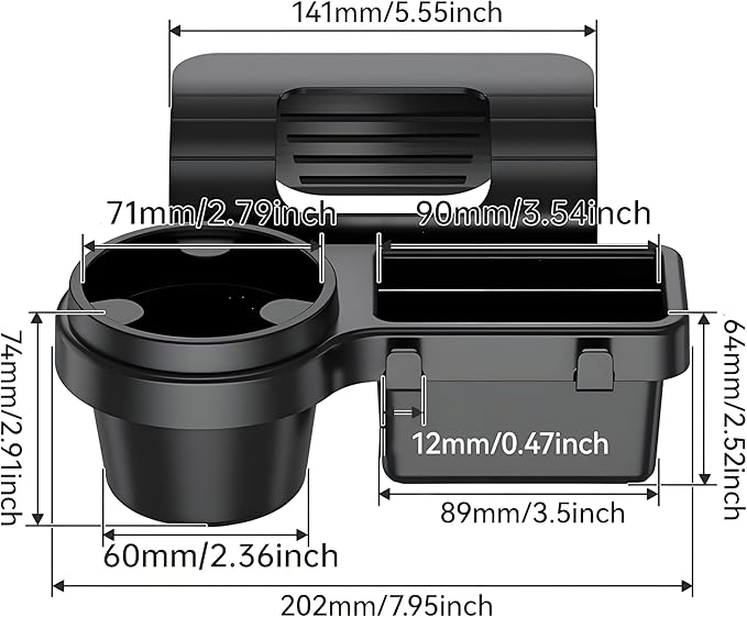 GDQ Car Window Organizer, Multi-Functional Window Mount Storage Rack with 2.79 Inch Cup Holder, Phone Holder, Key Hook & Charging Port, Universal Fit for SUV Truck Sedan（1 Pack）