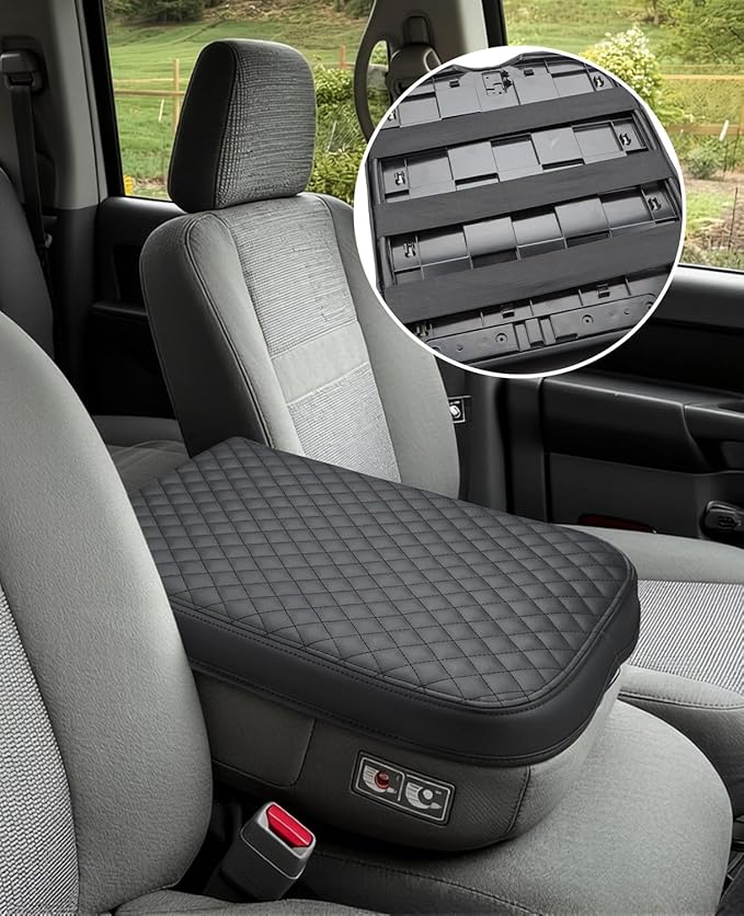 INTGET Center Console Cover for 2002-2012 Dodge Ram 1500 2500 3500 Accessories Interior Middle Armrest Arm Rest ST, SLT, Laramie, Sport, TRX4 Cushion Pad Protector(Fit for Jump Seat Console)