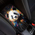 Suobstales Paint Splatter Panda Print Car Armrest Pad Soft Center Console Arm Rest Protector Cover Universal Car Interior Accessories Decoration