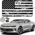 Autoamerics 1-Piece Windshield Sun Shade B&W Camo American Flag USA Design - Foldable Car Front Window Sunshade for Most Sedans SUV Truck - Blocks Max UV Rays and Keeps Your Vehicle Cool - Small