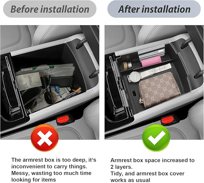 SKTU 2Pack 2025 2026 Tucson Accessories Center Console Organizer for 2025 2026 Hyundai Tucson Limited/Hybrid Console Tray Hyundai Tucson 2025 2026 Accessories 2025 2026 Tucson Lower Console Tray
