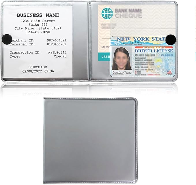 Kewucn 1 PC Car Registration Insurance Holder, Essential Auto Card Glove Box Organizer, Vehicle Interior Accessories Perfect for Most Car, Truck, SUV (10.55''×4.8'', Gray)