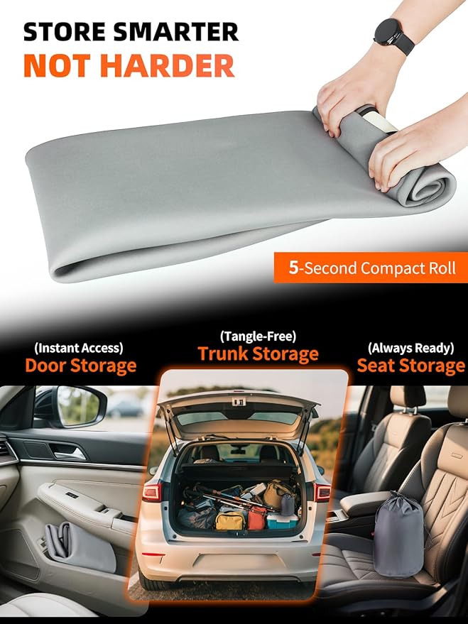 KIGEMOS Car Seat Towel Cover, Waterproof, Sweatproof, Non-Slip Protector – Dual-Layer Microfiber Terry – Universal Fit for Cars, Trucks, SUVs – Branded Embroidered Design (Black, 2 Pack)