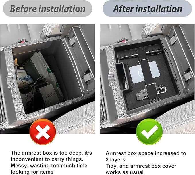 SKTU 2024 2025 2026 Tacoma Center Console Organizer for 2024 2025 2026 Toyota Tacoma Console Tray Toyota Tacoma 2024 2025 2026 Accessories ABS Durable Insert Glove Pallet Organizer Double Layers