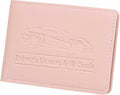 HARFINGTON Car Registration and Insurance Holder PU Leather Vehicle Glove Box Organizer Storage Accessories Car ID Holder with 10 Pockets for License ID Card Bank Card Documents, Pink