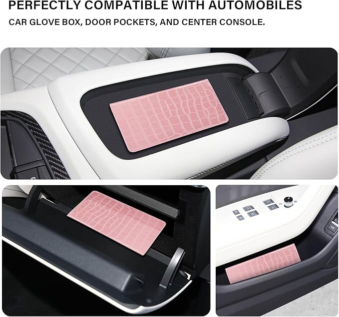 Car Registration and Insurance Holder, Pink Vehicle Glove Box Car Organizer with Magnetic Closure for Documents, Cards, License Car Organization, 1 Pack