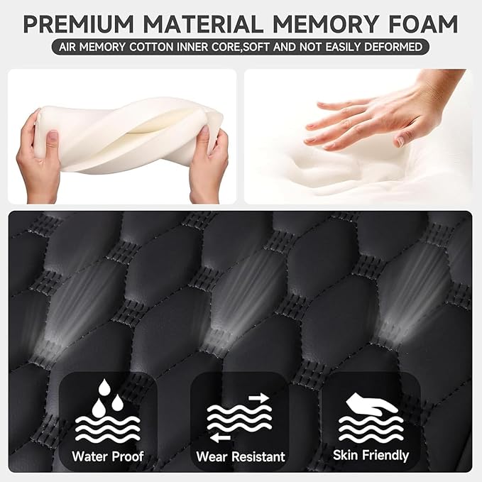 Car Center Console Cover for Polaris RZR XP 1000/4 1000 2024/2025, PU Leather Auto Center Console Pad Car Armrest Cushion Car Interior Accessories,Black