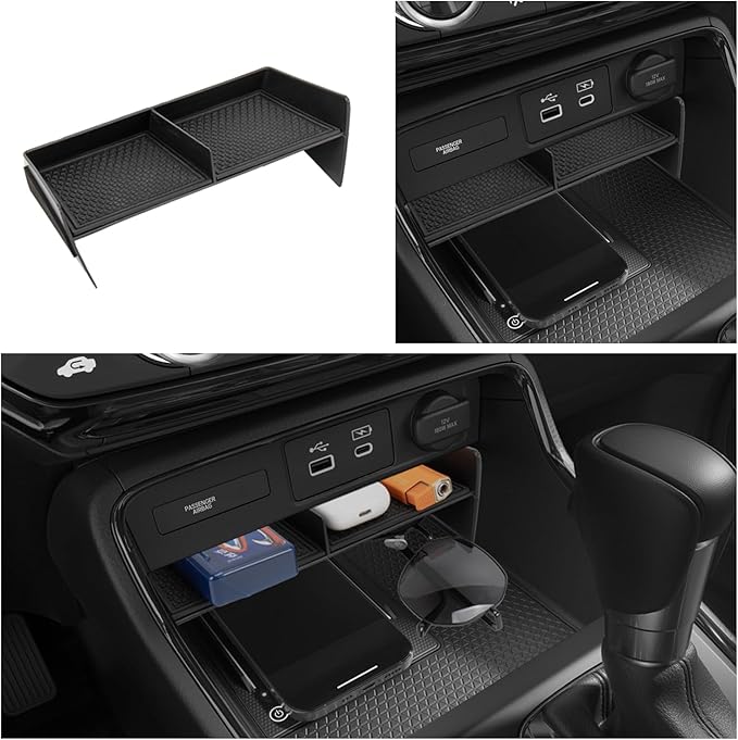 Carwiner 3PCS Center Console Organizer Compatible with 2023-2026 Honda CRV Accessories Armrest Hidden Drawer Storage Box for 2024 Honda CR-V Accessories