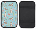 Car Armrest Box Pad Cute Sea Otters, Universal Style Waterproof Center Console Cover, Arm Rest Cushion Pads for SUV, Truck