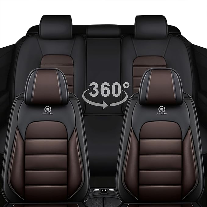 AREKA 5 Seat Covers for Subaru Crosstrek 2016-2026 Breathable Car Seat Covers,Anti-Slip Waterproof Car Seat Protectors with Airbag,Automotive Vehicle Cushion with Storage Pockets (Standard,Brown)