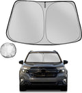 Fonowka Windshield Sun Shade for 2025 Su-baru Forester Foldable Sun Sunshade for Car Front Window Blocks UV Rays and Heat Automotive Interior Protector Custom Fit Accessories