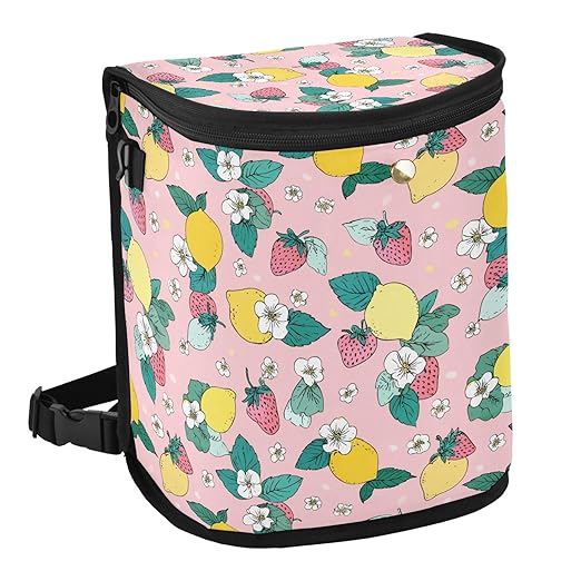 MNSRUU Car Trash Can with Lid, Lemon Floral Car Trash Bag Hanging Car Organizers and Storage for Front Back Seat, Leak-Proof Car Trash Bin