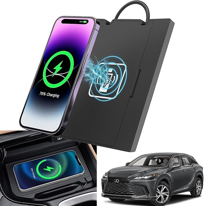 for 2023-2025 Lexus RX 15W Fast Wireless Charger, Car Qi Charging Station fits RX350 RX350h RX450h+ RX500h