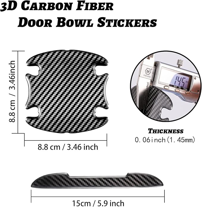 WORCAS Car Door Handle Cup Protective Sticker Auto Door Paint Guard Scratch Protection Films Universal Door Handle Cups Protective Pad (m+d)-8pcs