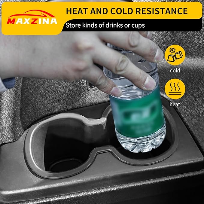 Maxzina Cup Holder Compatible with 2023-2025 Honda Pilot Rear 3rd Row Black Silicone Center Console Insert Cup Holder Bottle Holder Interior 2PCS Decoration for 2024 Pilot Accessories