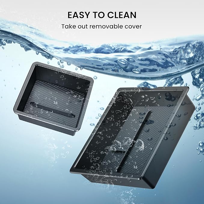 BANKKY Center Console Organizer for Tesla Model 3 Highland and Model Y Juniper - 2-Piece Set with Double Layer amd Silicone Liner Compatible with 2024-2026 Model 3 & 2025-2026 Model Y Black