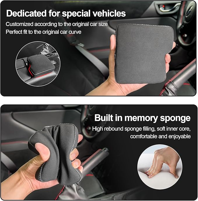 KUNGKIC for MT Toyota GR86 Subaru BRZ 2022 2023 2024 2025 Soft Armrest Pillow Auto Center Console Cushion Pad Automotive Interior Accessories 9002 Color Italian Suede
