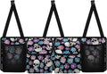 Trunk Hanging Organizer, Backseat Bag, Car Interior Accessories Decoration with Pocket for Groceries, Provide Storage Space for SUV, Jeep, MPVs,Black Skull Floral Punk
