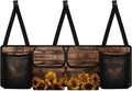 Yellow Sunflower Wood Backseat Trunk Organizer for Car Hanging Trunk Storage Bag Multipurpose Car Back Seat Organizer with Lid