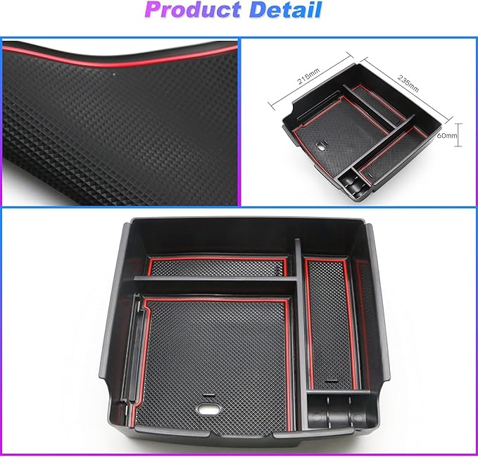 SXCY for 2022-2024 2025 Kia Carnival Center Console Organizer for 2023 2024 2025 Kia Carnival Armrest Console Organizer for 2024 2025 Kia Carnival Accessories (Red)