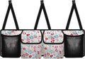 Colorful Leopard Backseat Car Organizer, Durable Trunk Organizer with 4 Pockets & Buckle Straps, Waterproof Hanging Automotive Storage Bag for SUV Van Sedan When Trip