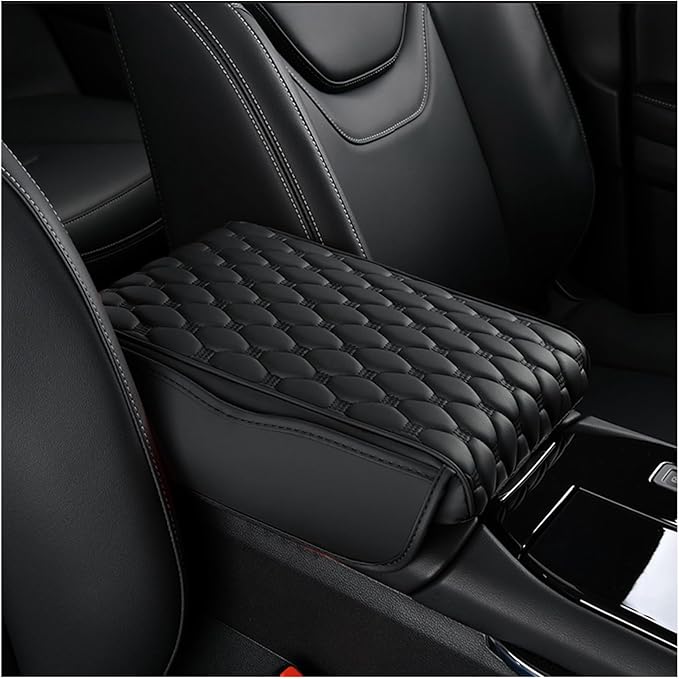Car Center Console Cover for Mitsubishi Mirage 2014-2021 2022 2023 2024 2025, Thick Armrest Cushion Pad with Side Storage Pockets, Center Console Protector, Arm Rest Cover