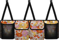 CLOHOMIN Hippie Flower Trunk Organizer for SUV Fashion Car Trunk Organizer Hanging Car Storage Bags Collapsible Cargo Bag with 4 Pockets Car Decor Accessories Gifts