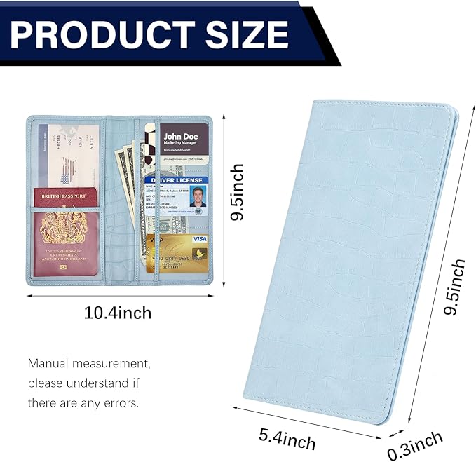 Car Registration and Insurance Holder, Blue Vehicle Glove Box Car Organizer with Magnetic Closure for Documents, Cards, License Car Organization, 1 Pack