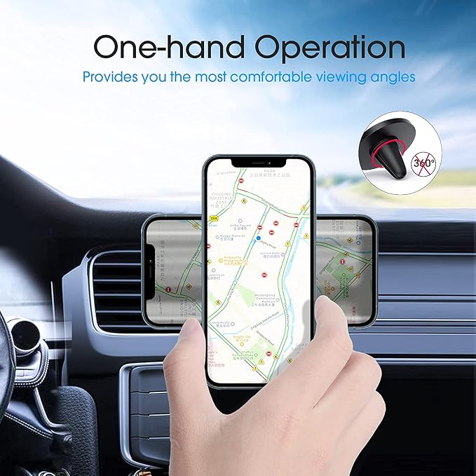 TechMatte MagGrip Car Vent Mount, Magnetic Air Vent Smartphone Holder for iPhone 17 16 15 14 13 12 Series