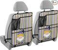 2 Pack Back Seat Car Organizer with Storage Pockets Kick Mats Back Seat Protector Hanging Car Organizer Automotive Seat Back Cover Organizers Stripe Mardi Gras Gnome