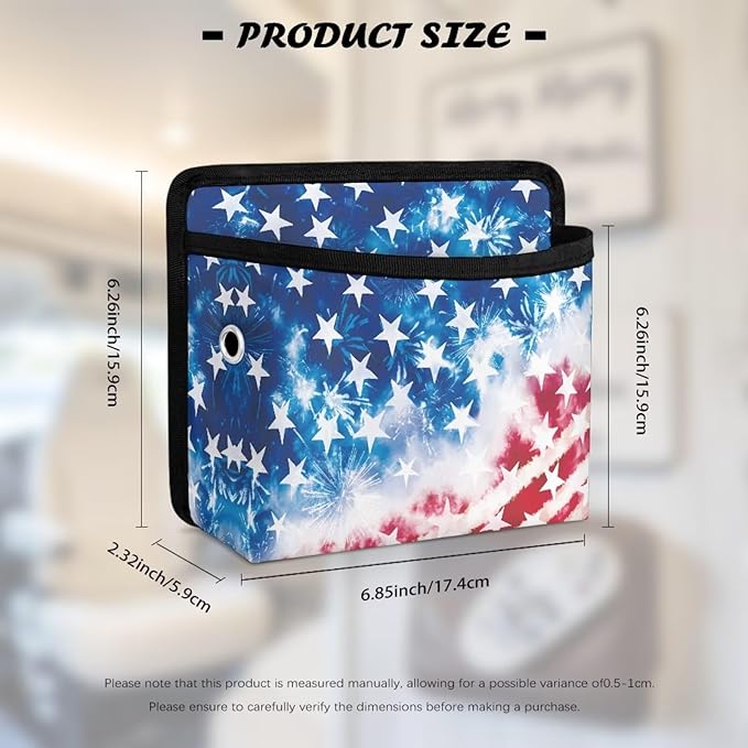 Renewold Fashion American Flag Car Side Pocket Organizer Small Pocket Bag Phone Coin Sunglasses Holder Storage Tray for Car Back Front Seat Door Window Console Universal Car Organizer Pouch