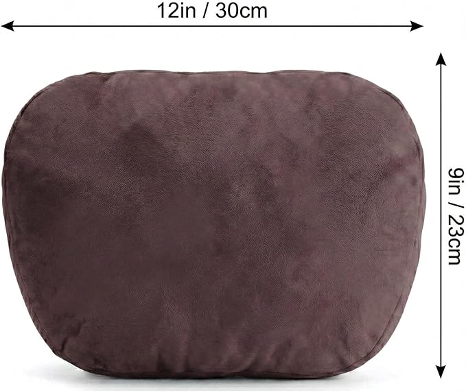 2PCS Car Pillow for Car Neck Pillow for Driving Seat Leather Neck Support Soft Cushion Back Support Head-Rests for Vehicle Sleeping with Elastic Adjustment Strap (Coffee, Head)