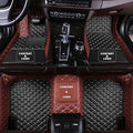 Custom Making Car Floor Mats for 98% Sedan SUV Car Protection Full Coverage Mats Anti-Slip Leather Floor Liners All Weather Car Floor Mats (Black+Coffee Side)