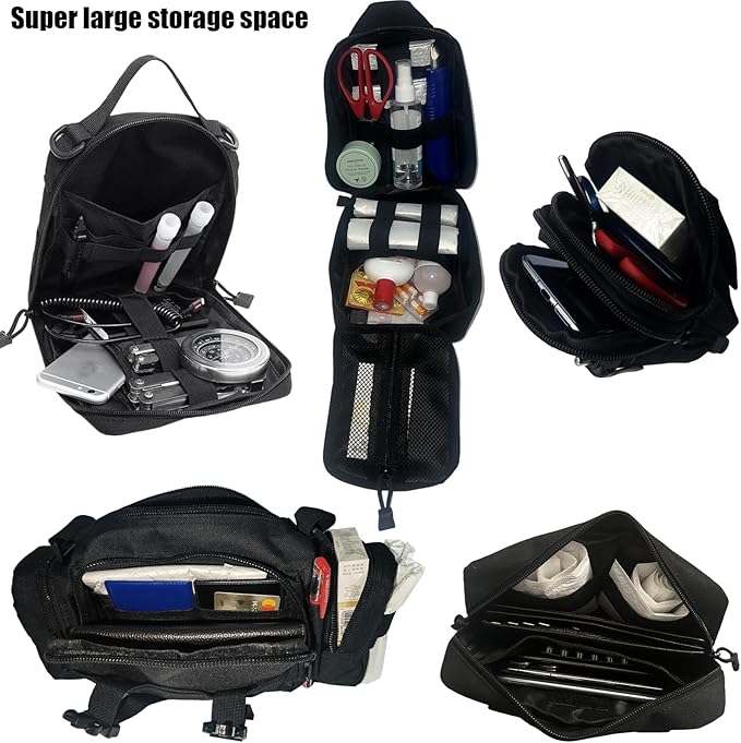 AIAUTOAIEV 7 PACK Tactical Seat back organizer Truck organizer With 6 Detachable Pouches Universal For Car Truck Ford Jeep Military-Grade Heavier Panels With Multi-functional Packs (Black)