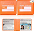 Ziciner Car Registration Insurance Holder, 2Pack Essential Auto Card Document Glove Box Organizer with Touch Fastener, Vehicle Interior Accessories Perfect for Most Car, Truck, SUV (Orange/White Flag)