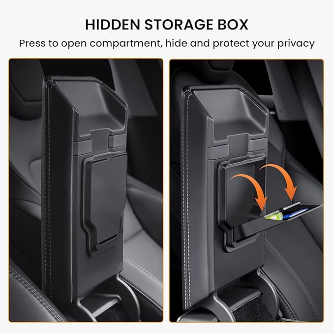 BANKKY Center Console Organizer Kit for Tesla Model 3 Highland (2024-2025) Complete Set with Storage Tray, Cup Holder Insert & Privacy Cover 6PCS White or Black