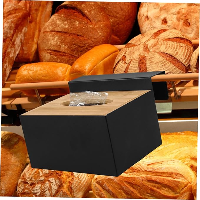Glove Storage Box Use Countertop Organizer Dispensers Covers and Holder Large with Organization Key Gloves Disposable Glove Rack Disposable Glove Dispenser Black Wooden