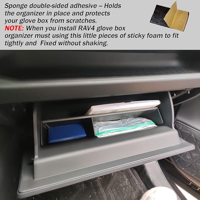 TACORBO Glove Box Organizer Compatible with RAV4 2025 2024 2023 2022 2021 2020 2019 Accessories, Insert Glove Compartment Dividers Black ABS Materials – Not for Large Glove Box Versions