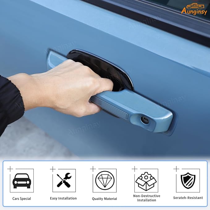 Aunginsy Exterior Door Handle Bowl Trim Cover Compatible with Ford Maverick 2022-2025 Ford Bronco Sport 2021-2025 Outside Door Handle Cup Bowl Cover Scratches Protector Decorative Sticker Accessories