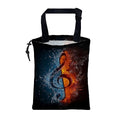 KXWQTRDD Car Trash Bag Music Note in Fire and Water Leak-Proof Waterproof Car Garbage Bag with Drawstring Foldable Canvas Trash Bin with Adjustable Buckle for Car Accessories, Travelling, Camping