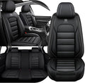 3DLEATHER Luxury Seat Covers for Toyota 4Runner 2018, Front and Rear Split Bench Seat Protectors, 360° Customized Seat Cover, Easy to Clean & Airbags Compatible (Full Black/Standard)