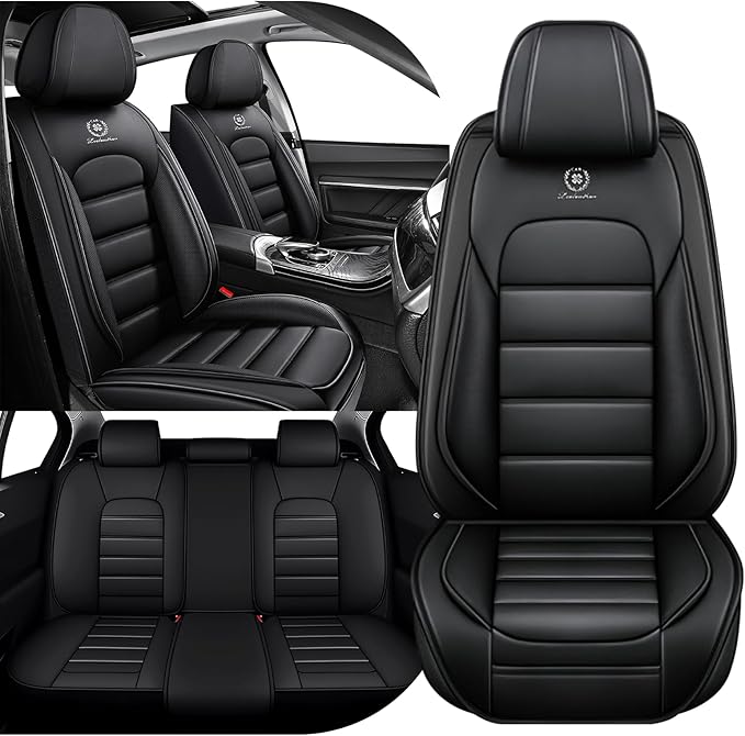 3DLEATHER Luxury Car Seat Protectors for Toyota 4Runner 2007, Full Coverage Customized Car Seat Covers, Easy to Install Easy to Remove (Full Black/Standard)