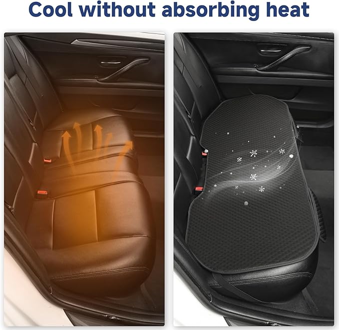 West Llama Car Seat Covers Full Set,Ice Silk Bottom Seat Covers for Cars Include 1 Pair Front Driver Seat Pad Mat and 1 Rear Bench Cover for SUVs,Cars,Sedans(3PC-Black)
