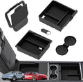 Abvesi 5PCS Center Console Organizer Tray Set with Camera Privacy Cover for Tesla Model Y Juniper 2025-2026 & Model 3 Highland 2024-2026,Includes Hidden Storage Box & Cup Holder Interior Accessories
